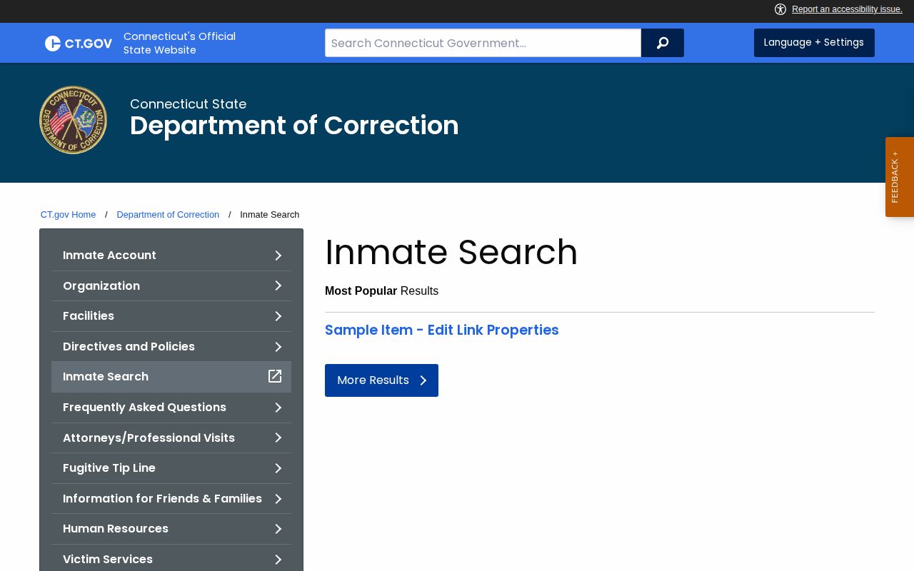 Tolland County DOC custody and inmate record search gateway
